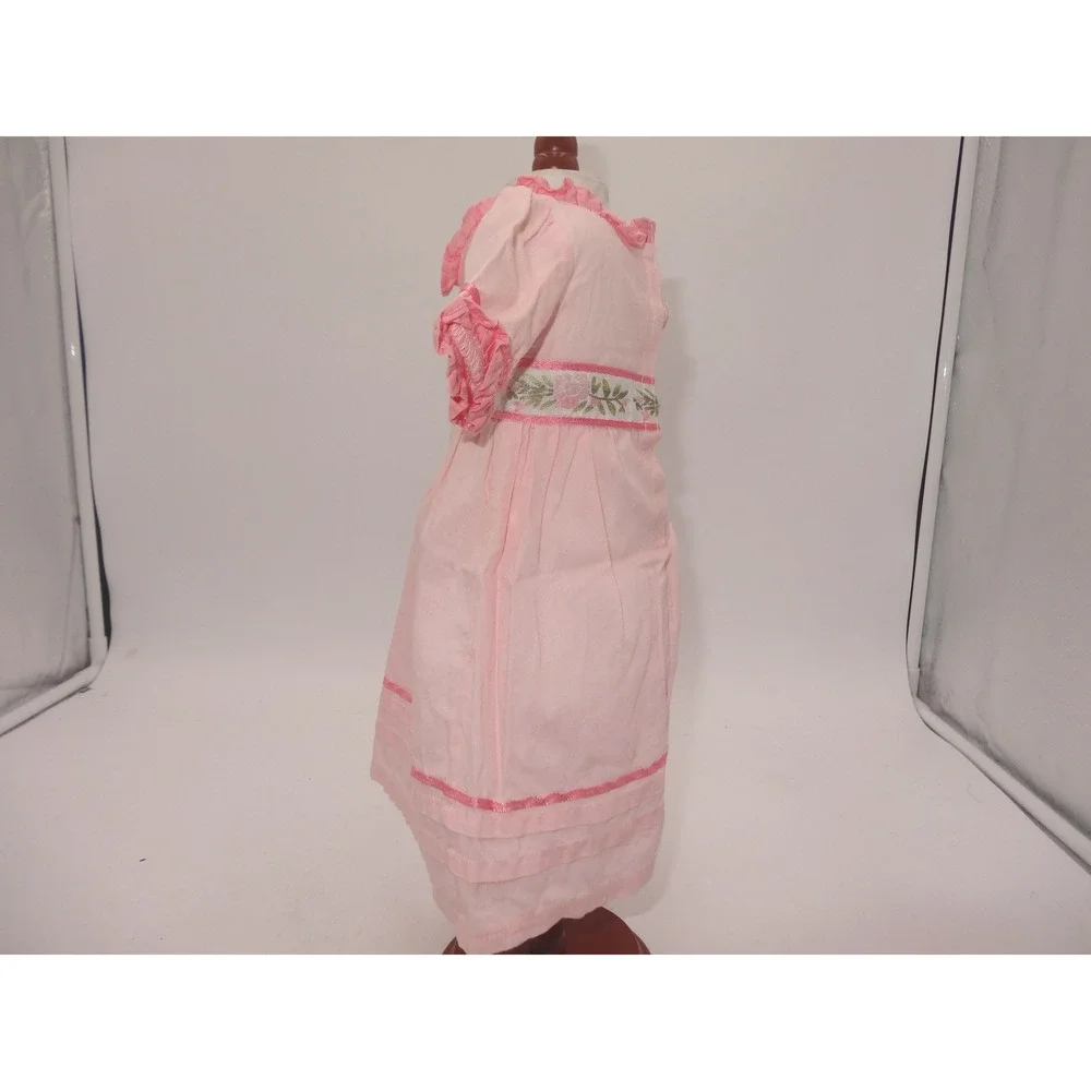 American Girl Caroline Abbott Pink Meet Dress Floral Embroidery